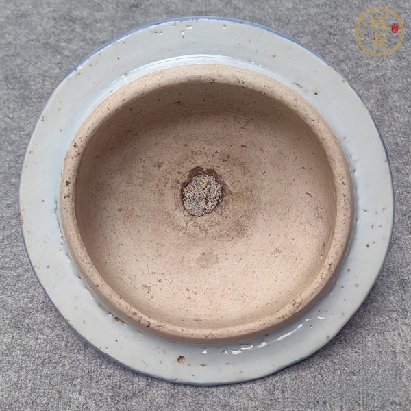 古玩陶瓷花鳥紋青花蓋子真品鑒賞圖
