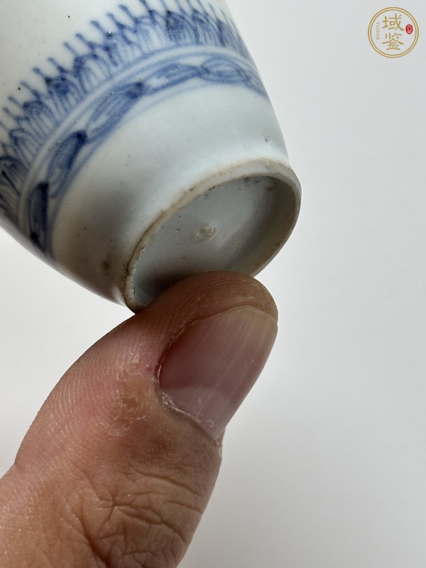 古玩陶瓷青花仰蓮紋紋杯真品鑒賞圖