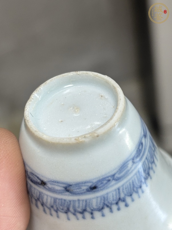 古玩陶瓷青花仰蓮紋紋杯真品鑒賞圖