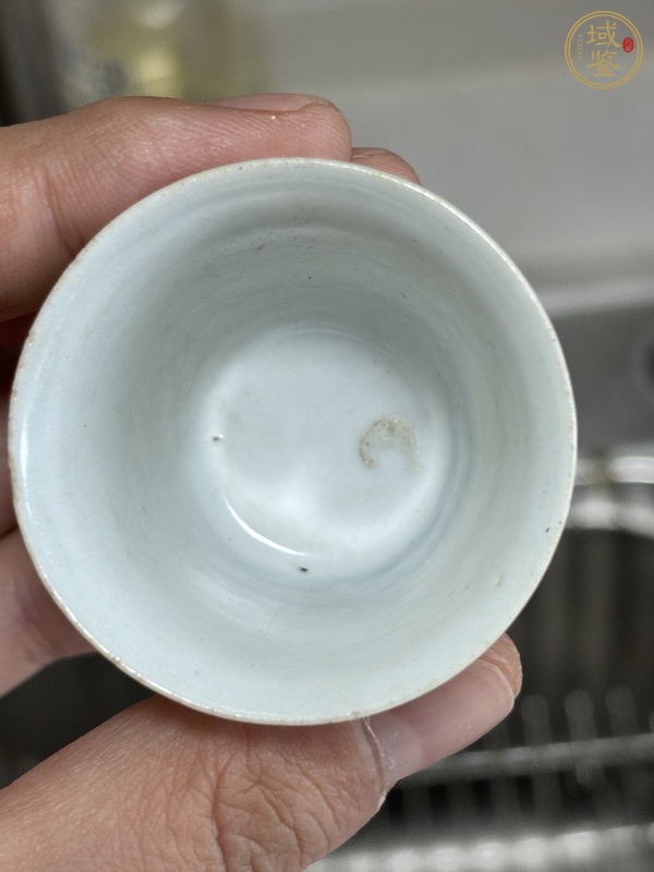 古玩陶瓷青花仰蓮紋紋杯真品鑒賞圖