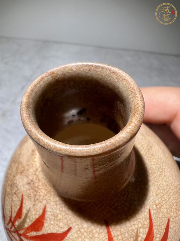 古玩陶瓷日本明治京燒哥釉瓶真品鑒賞圖