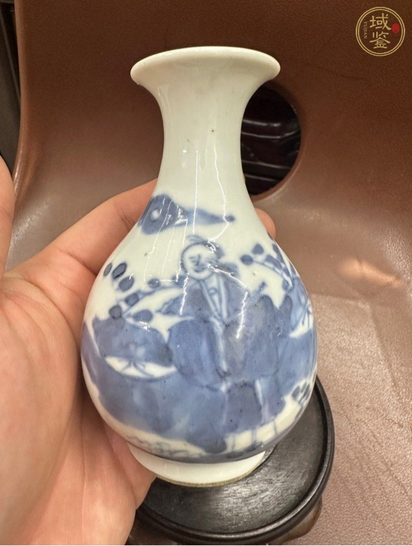 古玩陶瓷青花人物故事紋玉壺春瓶真品鑒賞圖