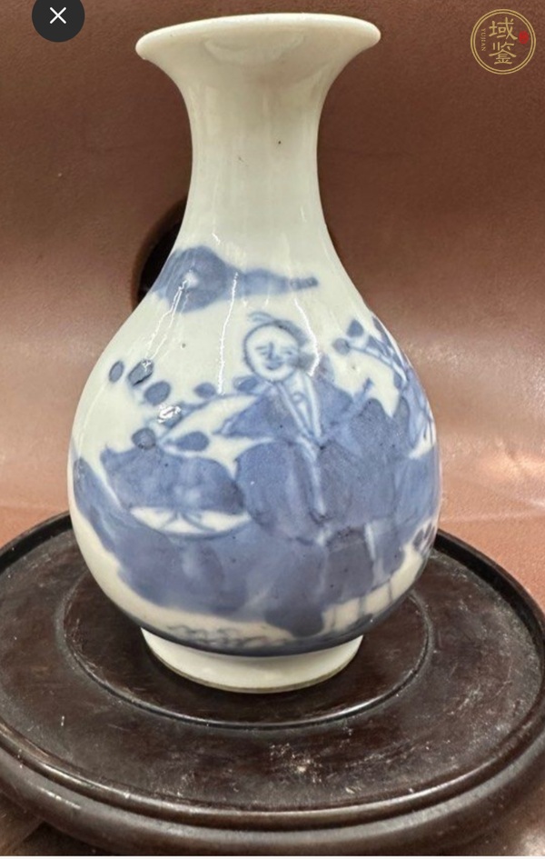 古玩陶瓷青花人物故事紋玉壺春瓶真品鑒賞圖
