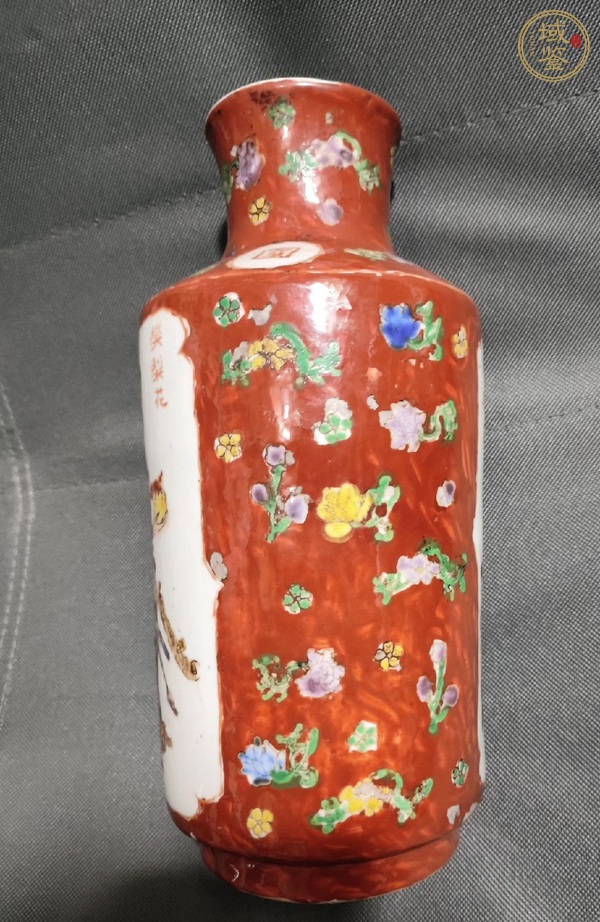 古玩陶瓷彩繪人物紋撇口瓶真品鑒賞圖