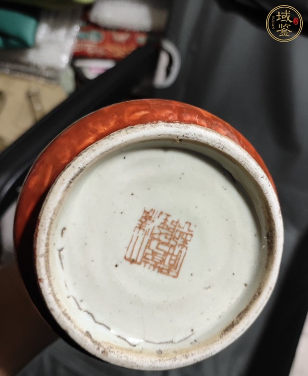 古玩陶瓷彩繪人物紋撇口瓶真品鑒賞圖