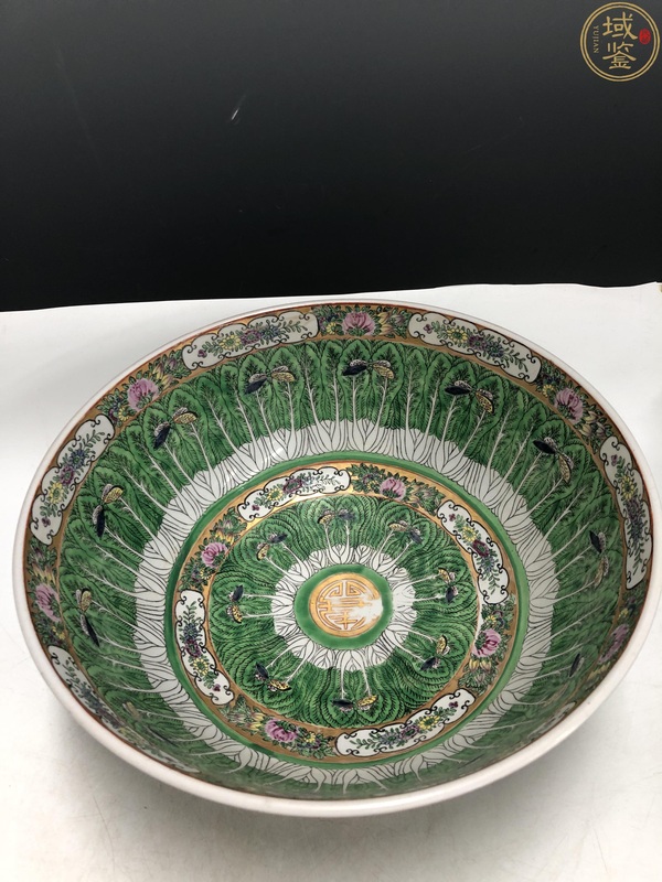 古玩陶瓷廣彩百財蝴蝶紋潘趣碗拍賣，當前價格2888元