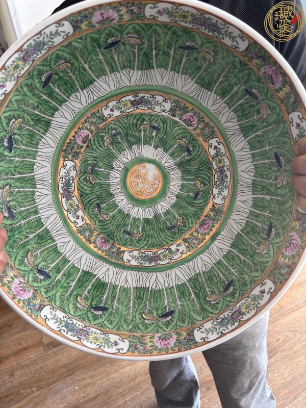 古玩陶瓷廣彩百財蝴蝶紋潘趣碗真品鑒賞圖