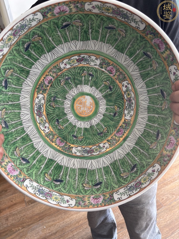 古玩陶瓷廣彩百財蝴蝶紋潘趣碗拍賣，當前價格2888元