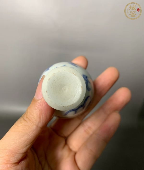 古玩陶瓷日本明治青花龍紋高足杯真品鑒賞圖