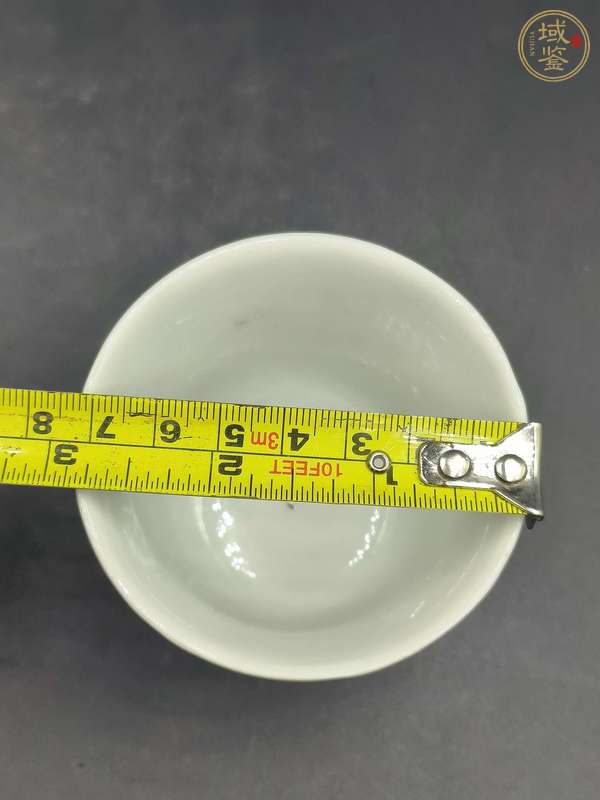 古玩陶瓷料彩山水人物杯真品鑒賞圖