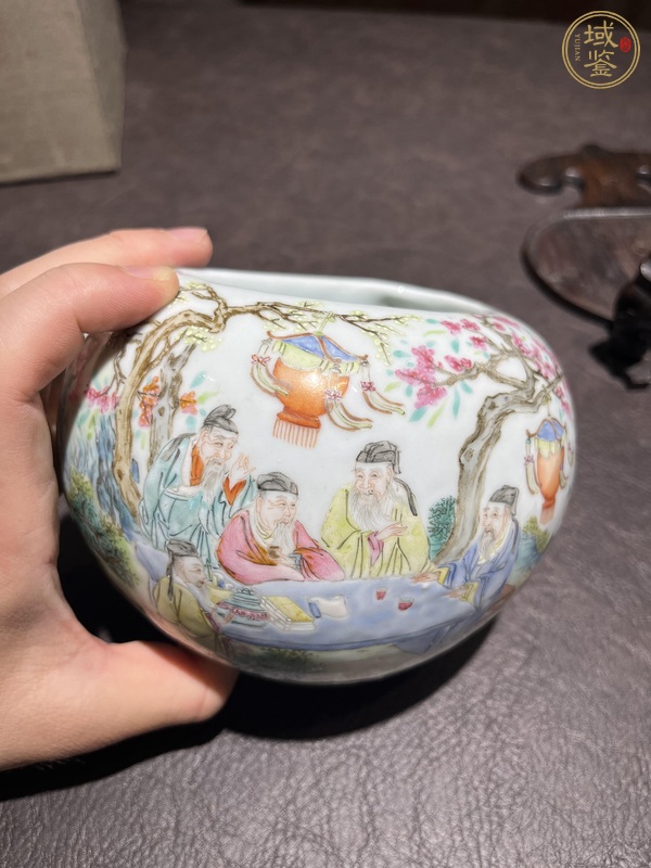 古玩陶瓷粉彩洗真品鑒賞圖