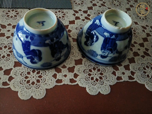 古玩陶瓷青花福祿壽三星人物紋杯真品鑒賞圖