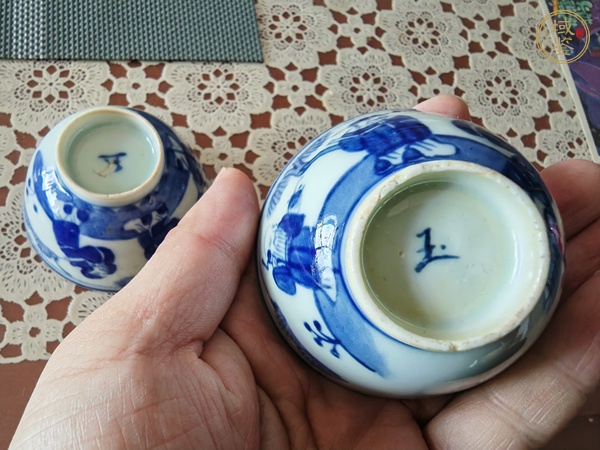 古玩陶瓷青花福祿壽三星人物紋杯真品鑒賞圖