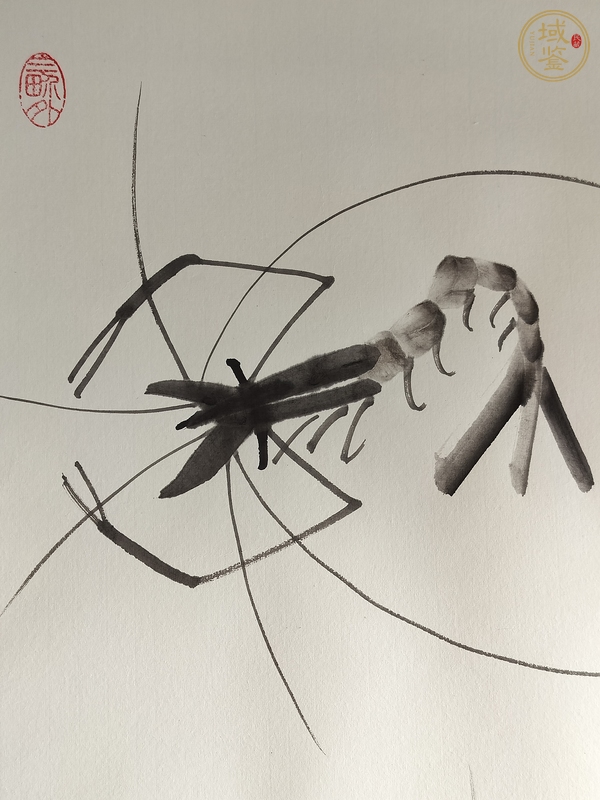 古玩字畫蟹蝦圖真品鑒賞圖
