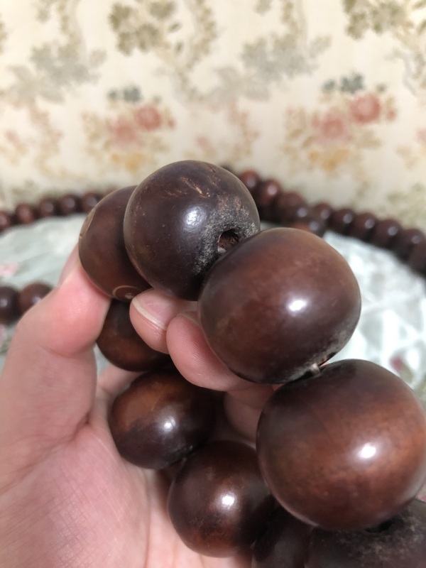 古玩雜項民國木珠串-串珠-文玩-超大珠子拍賣，當前價格1250元