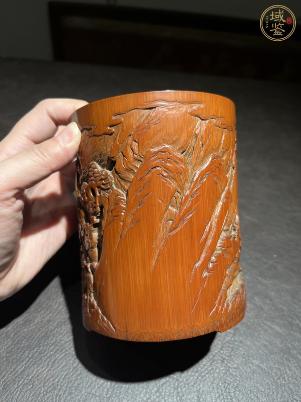 古玩雜項竹刻筆筒真品鑒賞圖