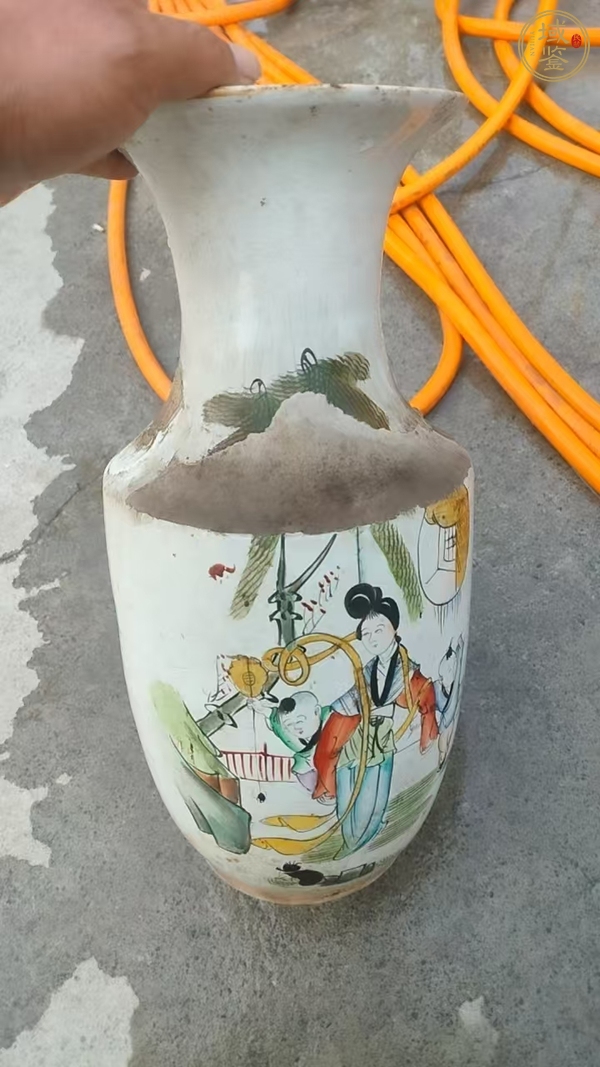 古玩陶瓷新粉彩柳鶯瓶真品鑒賞圖