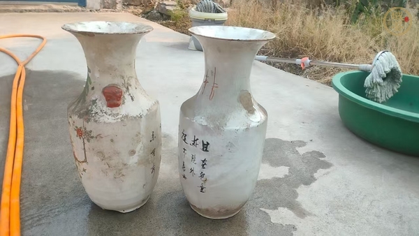古玩陶瓷新粉彩柳鶯瓶真品鑒賞圖
