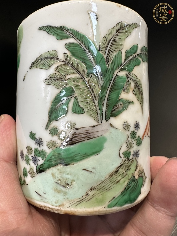 古玩陶瓷粉彩筆筒真品鑒賞圖