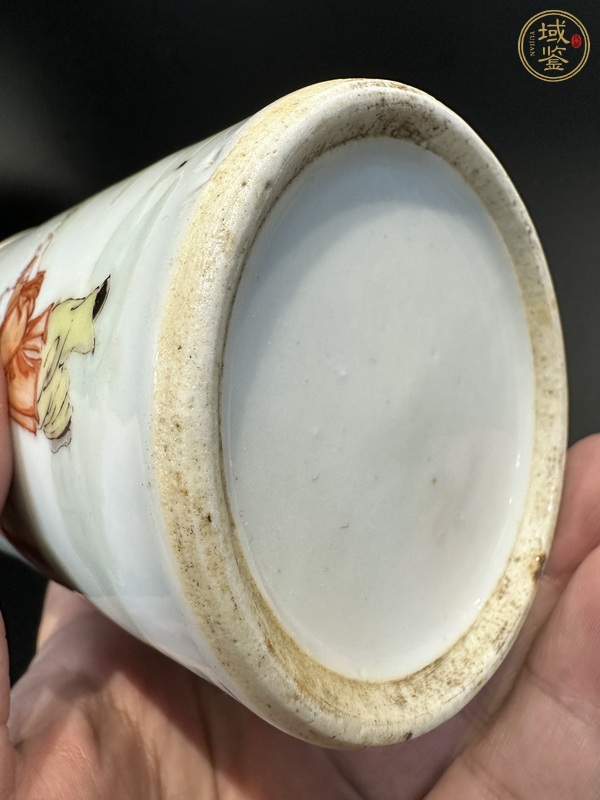 古玩陶瓷粉彩筆筒真品鑒賞圖