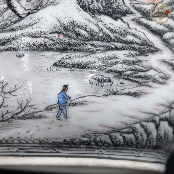 古玩陶瓷雪景圖粉彩執(zhí)壺真品鑒賞圖