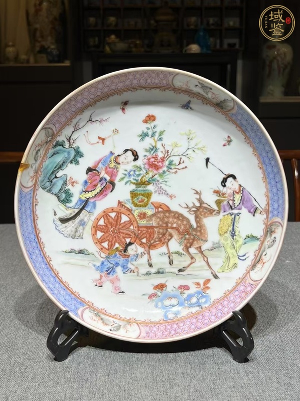 古玩粉彩盤真品鑒賞圖