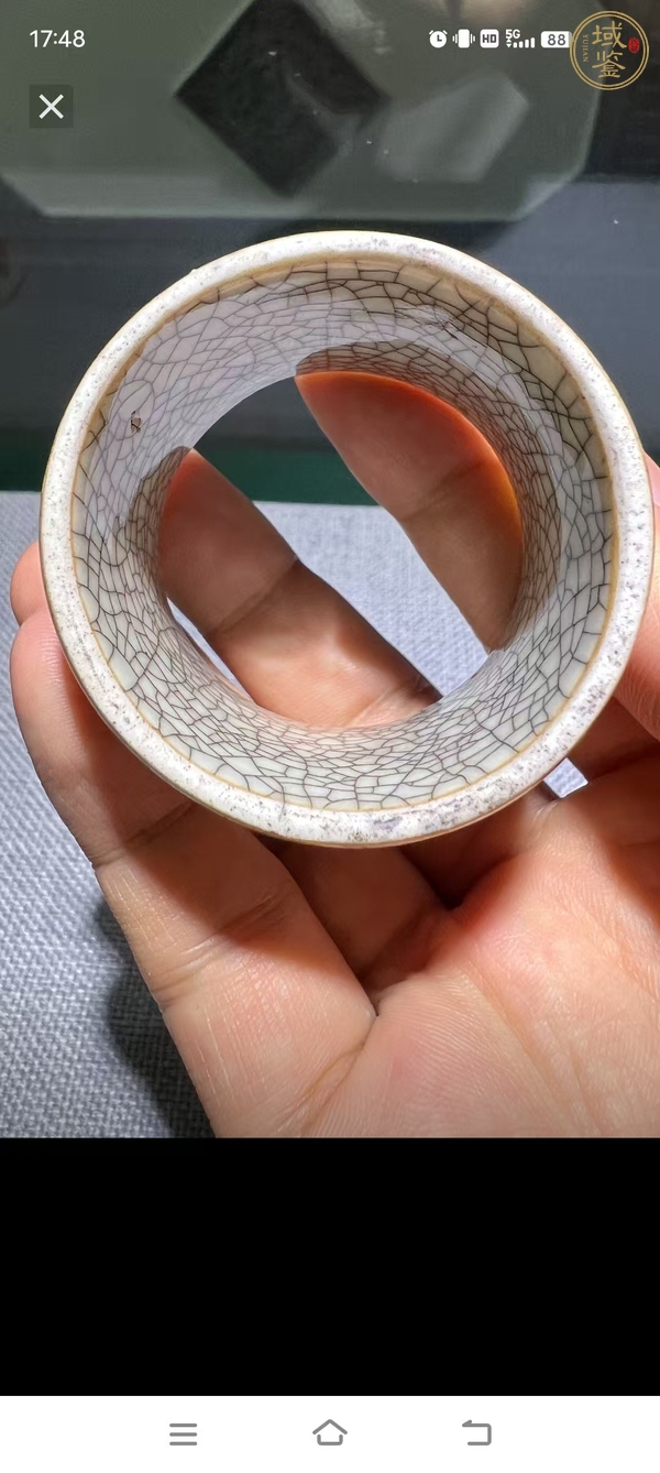 古玩陶瓷清中哥窯真品鑒賞圖