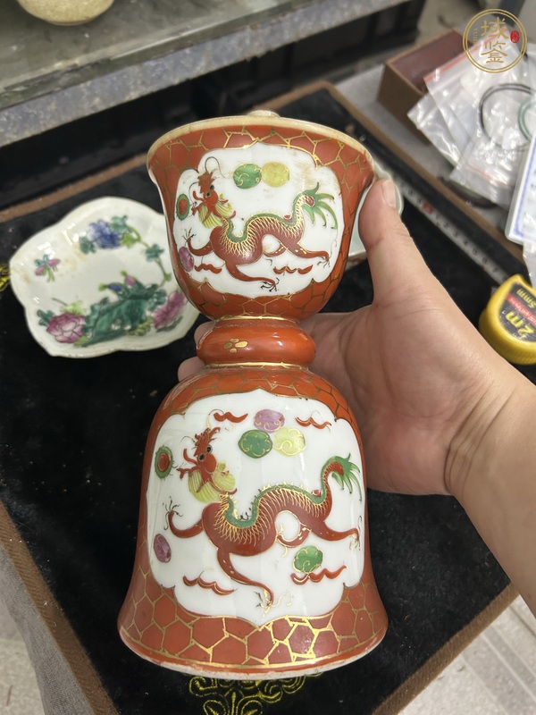 古玩龍鳳紋燈臺真品鑒賞圖