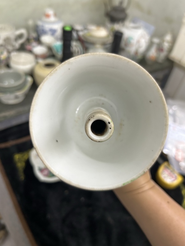 古玩陶瓷民國龍鳳紋描金燈臺拍賣，當(dāng)前價格1500元