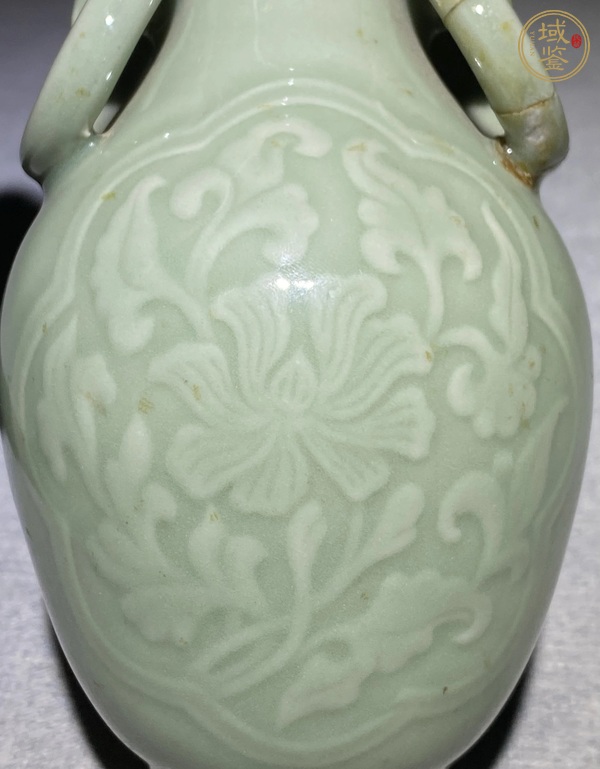 古玩陶瓷青釉雙耳瓶真品鑒賞圖