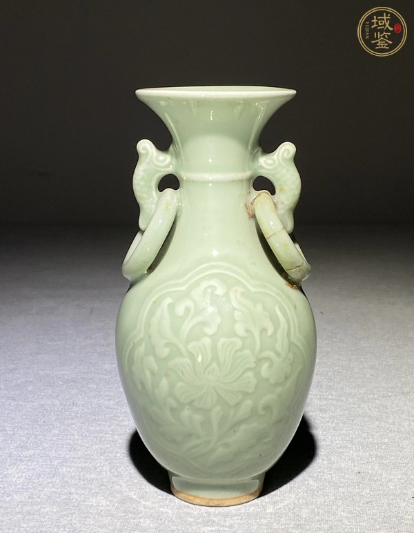 古玩陶瓷青釉雙耳瓶真品鑒賞圖