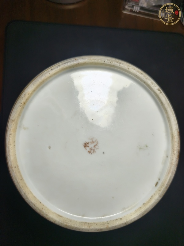 古玩陶瓷淺絳彩詩(shī)文供供圖罐真品鑒賞圖
