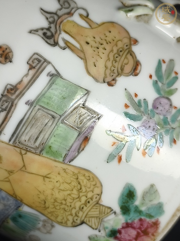 古玩陶瓷淺絳彩詩(shī)文供供圖罐真品鑒賞圖