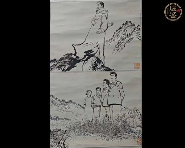 古玩炳鑫款線描連環(huán)畫稿真品鑒賞圖