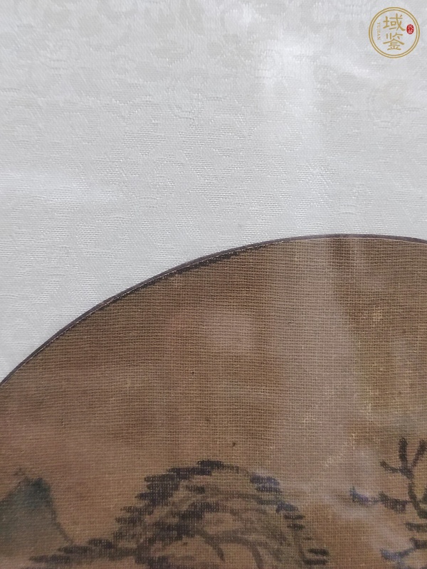 古玩字畫佚名絹本圓光山水真品鑒賞圖