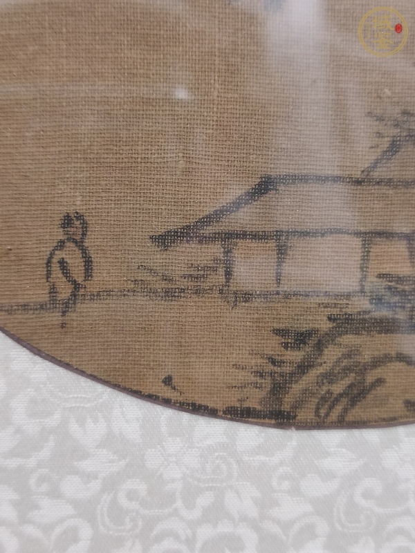 古玩字畫佚名絹本圓光山水真品鑒賞圖