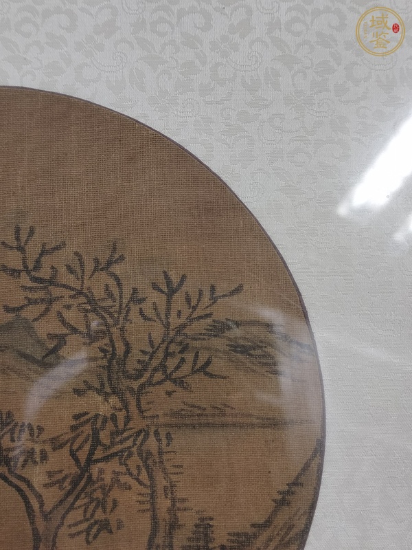 古玩字畫佚名絹本圓光山水真品鑒賞圖