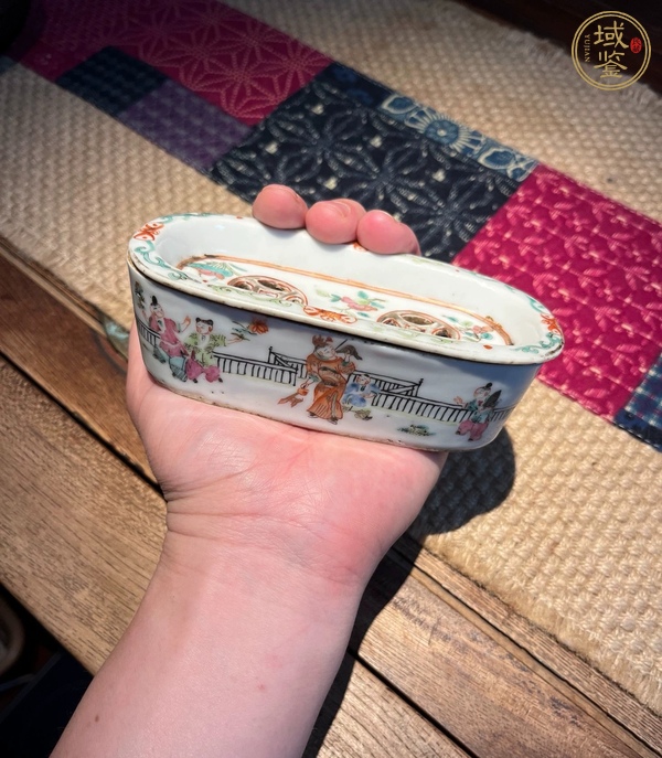 古玩陶瓷粉彩人物故事刨花缸真品鑒賞圖