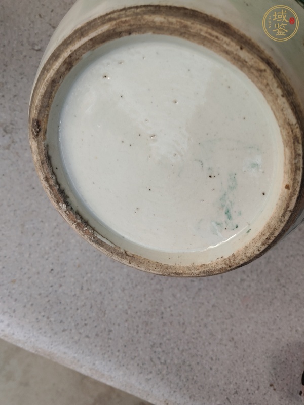 古玩陶瓷粉彩松鶴紋冬瓜罐真品鑒賞圖