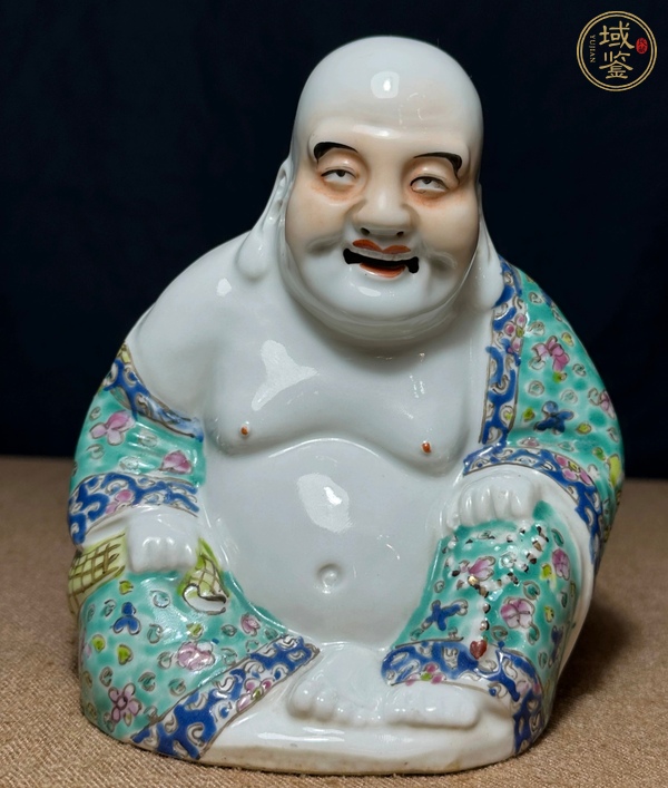 古玩陶瓷粉彩彌勒造像真品鑒賞圖