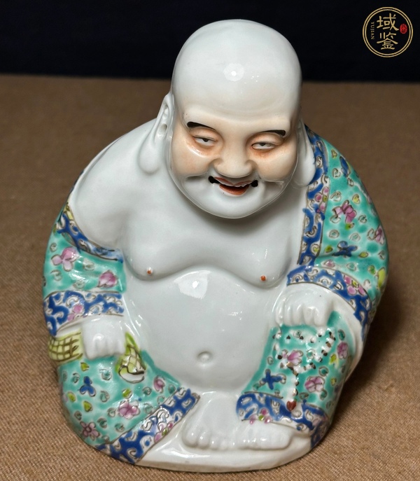 古玩陶瓷粉彩彌勒造像真品鑒賞圖