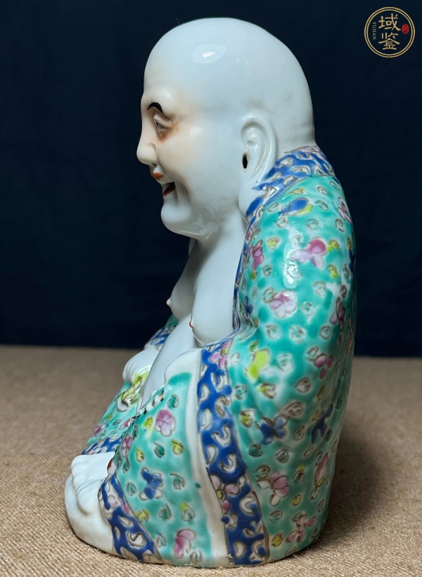 古玩陶瓷粉彩彌勒造像真品鑒賞圖
