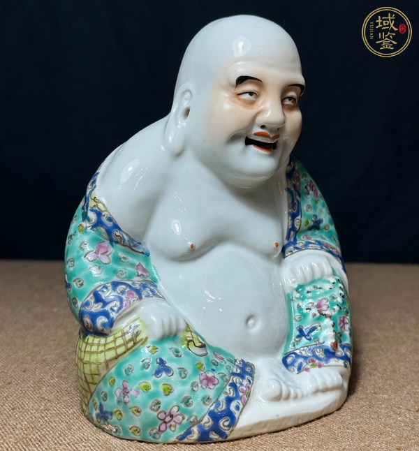 古玩陶瓷粉彩彌勒造像真品鑒賞圖