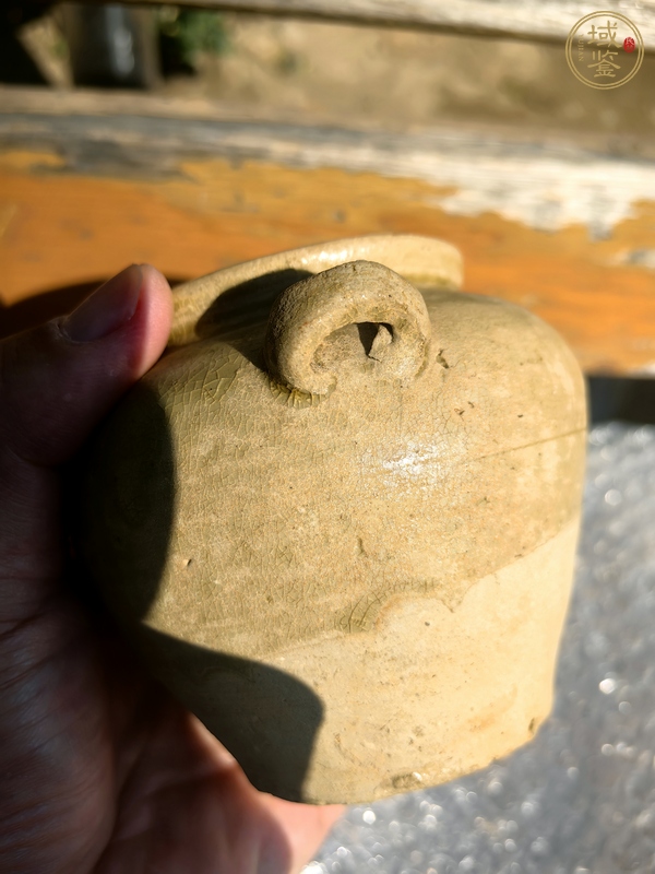 古玩陶瓷青釉雙耳罐真品鑒賞圖