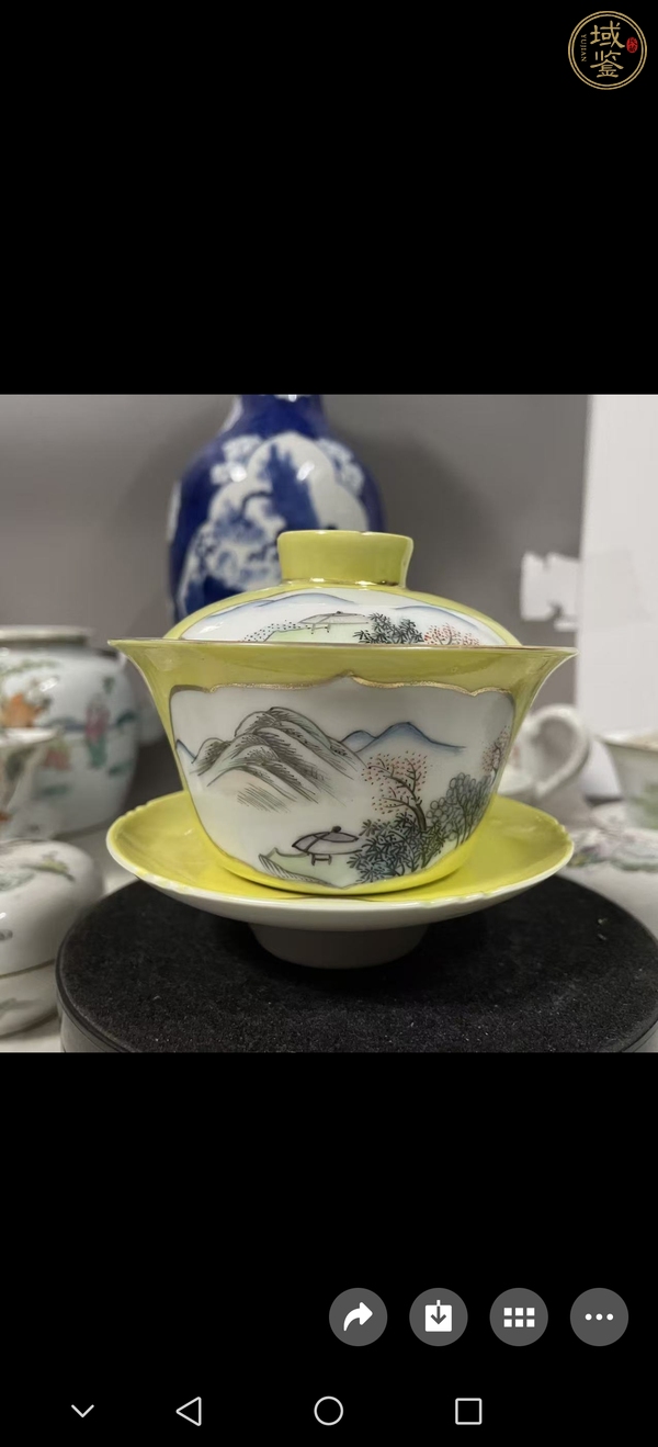 古玩陶瓷三才蓋碗真品鑒賞圖