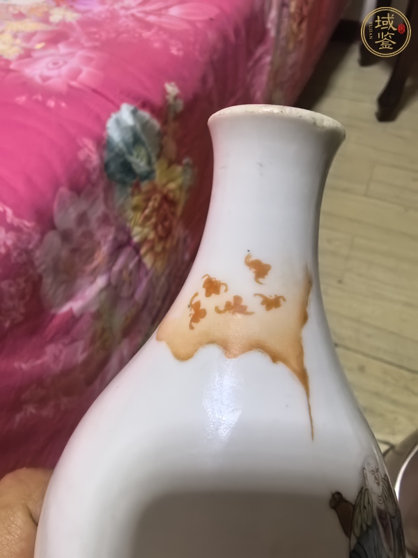 古玩劉海戲金蟾粉彩瓶真品鑒賞圖