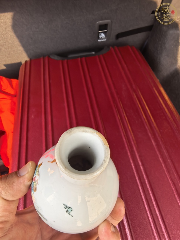 古玩陶瓷劉海戲金蟾粉彩瓶真品鑒賞圖