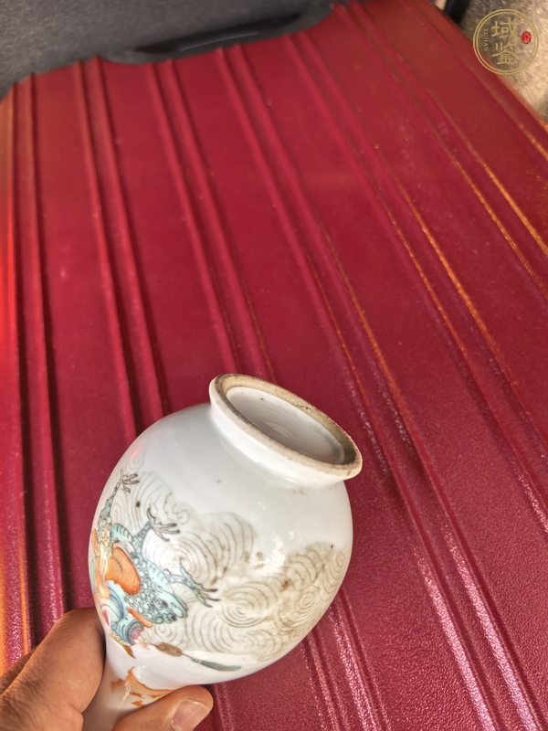 古玩陶瓷劉海戲金蟾粉彩瓶真品鑒賞圖