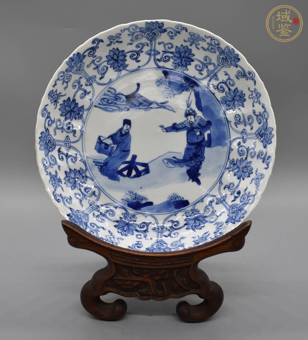 古玩青花人物盤真品鑒賞圖