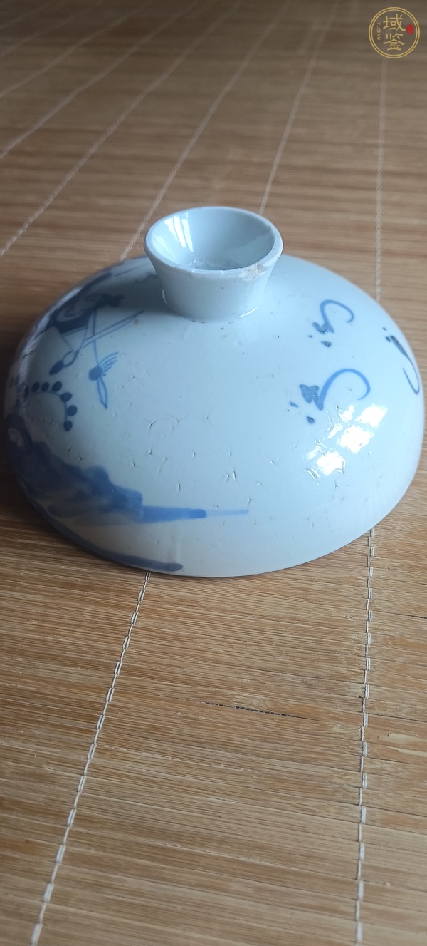 古玩陶瓷刀馬人青花蓋子真品鑒賞圖